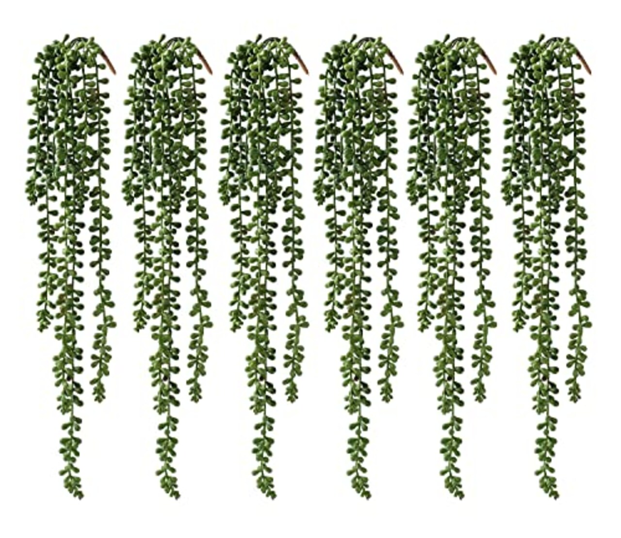 6 Pcs Artificial Succulents Hanging Plants, Fake String of Pearls Greenery Plants,Decoration for Wall, Home,Garden,Indoor and Outdoor
